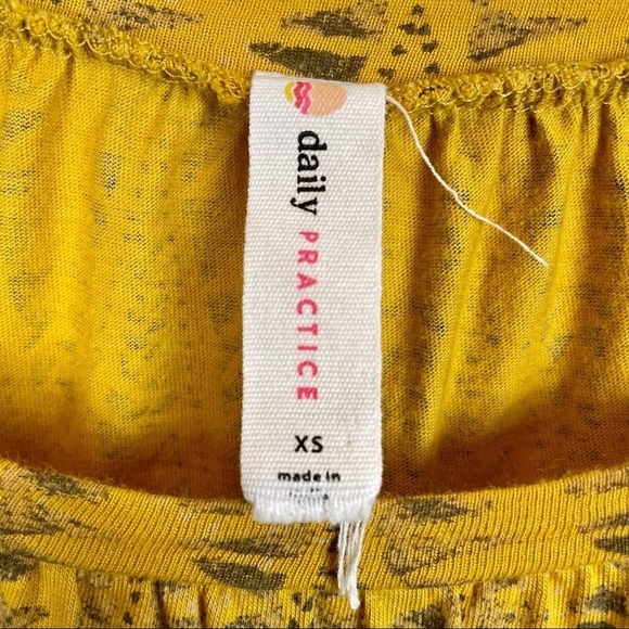 Daily Ritual Dress size XS Yellow Grey Print - Picture 5 of 6